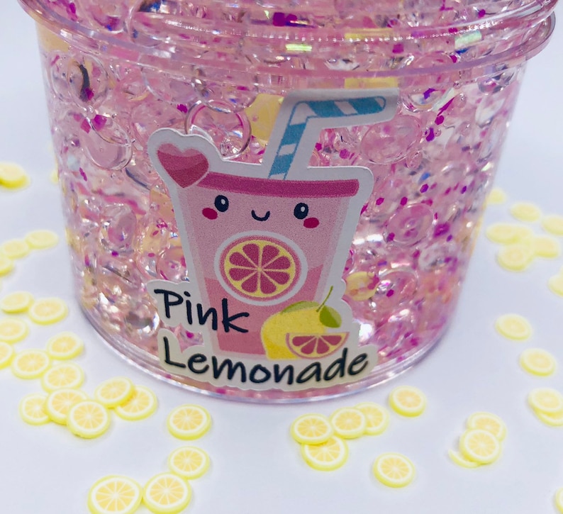 Pink Lemonade Scented Fishbowl Slime charm slime fishbowl slime scented slime Clear slime image 3