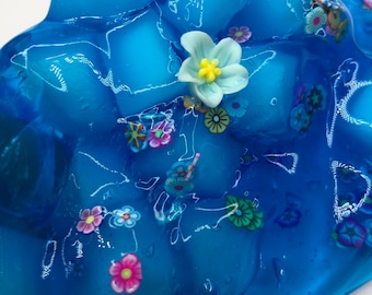 Blue Hawaiian Jelly Cube Slime ~ Charm slime ~ cube slime ~ Scented slime ~ Clear slime