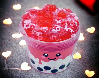 Valentine Frozen Boba Slime ~ Icee slime ~ Jelly slime ~ Charm slime