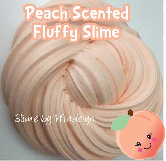 Peach Scented Fluffy Slime ~ fluffy slime ~ Scented slime ~ Fruit scented  slime