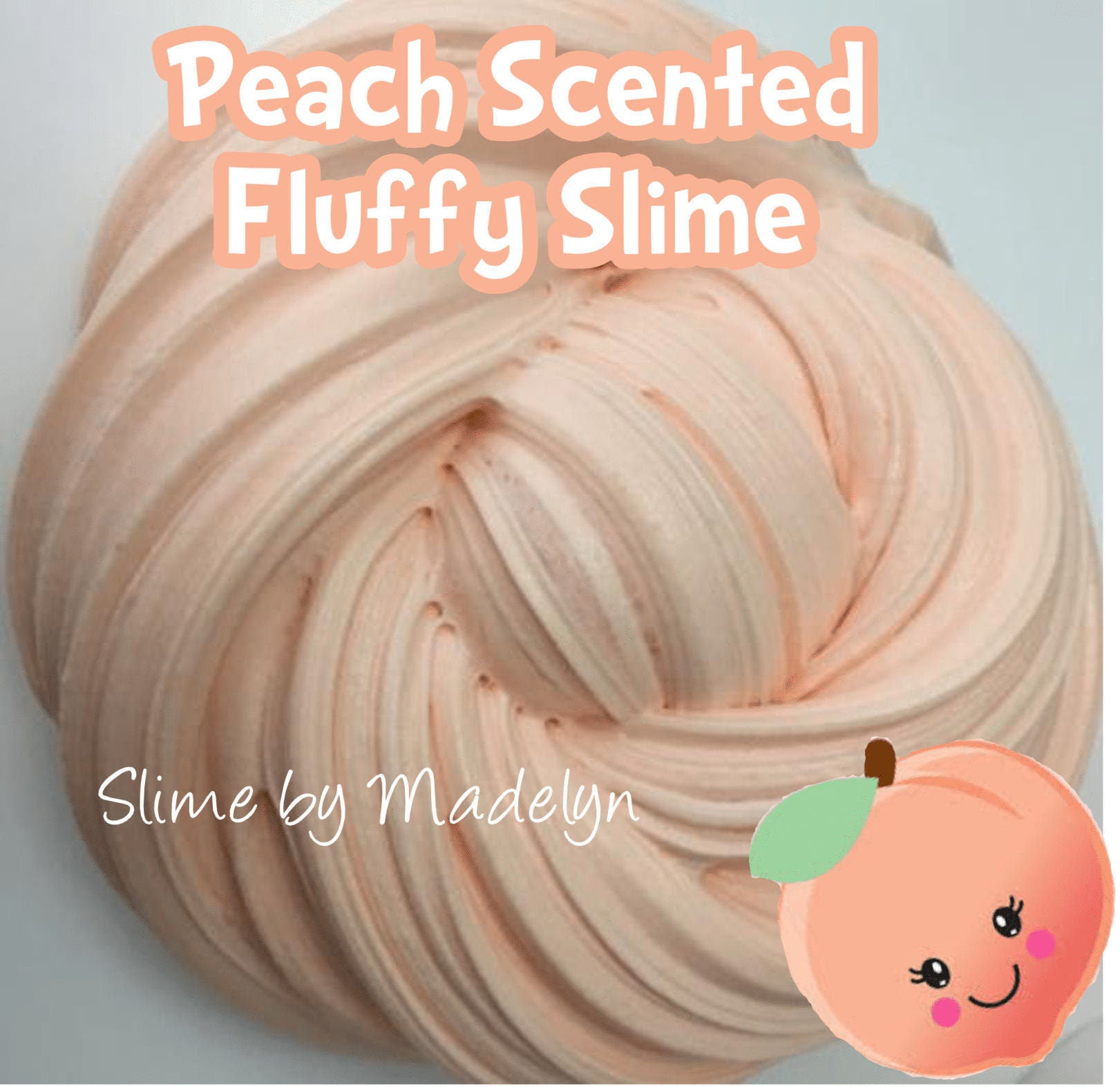 Peach Scented Fluffy Slime ~ fluffy slime ~ Scented slime ~ Fruit scented  slime