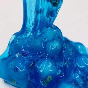 Blue Hawaiian Jelly Cube Slime Charm slime cube slime Scented slime Clear slime image 4