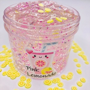 Pink Lemonade Scented Fishbowl Slime ~ charm slime ~ fishbowl slime ~ scented slime ~ Clear slime