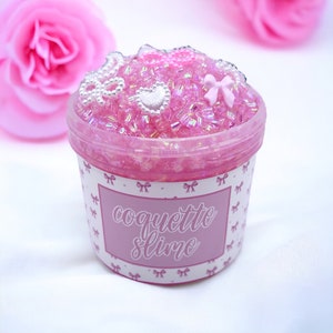 Pink Coquette Bingsu Bead slime ~ Bingsu Bead Slime ~ Scented Bingsu Slime ~ Bingsu Bead Slime ~Crunchy Slime