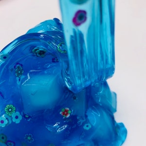 Blue Hawaiian Jelly Cube Slime Charm slime cube slime Scented slime Clear slime image 5