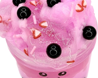 Strawberry Frozen Boba Slime ~ Icee slime ~ Jelly slime ~ Charm slime