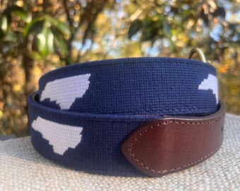 Ceinture de Caroline du Nord - Cuir véritable - The Tar Heel State - Magnolia Row