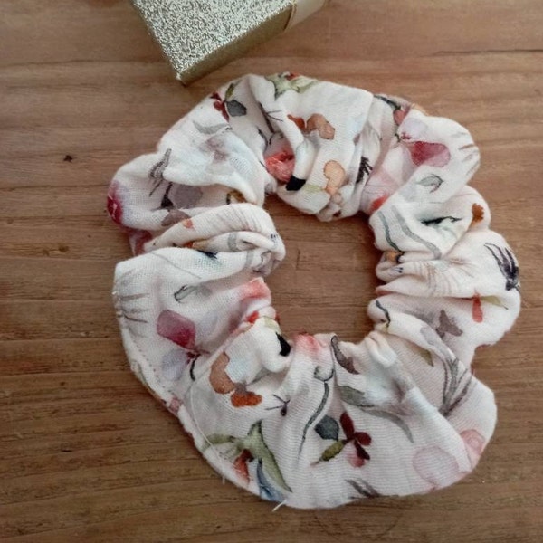 Chouchou Fleurs, scrunchie Fait main, Série limitée