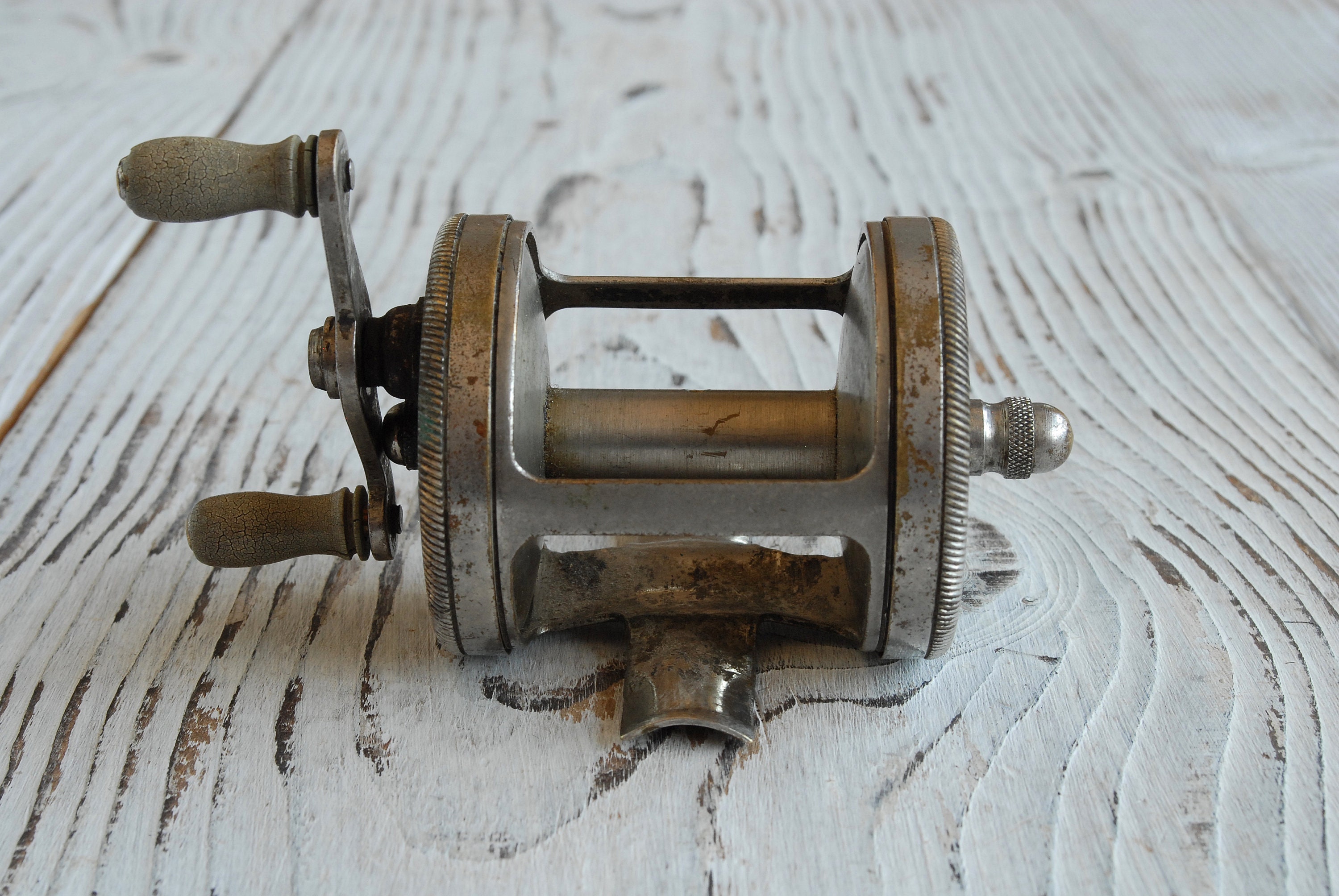 Vintage PRATIC Depose Old French Metal Spinning Reel from Etsy