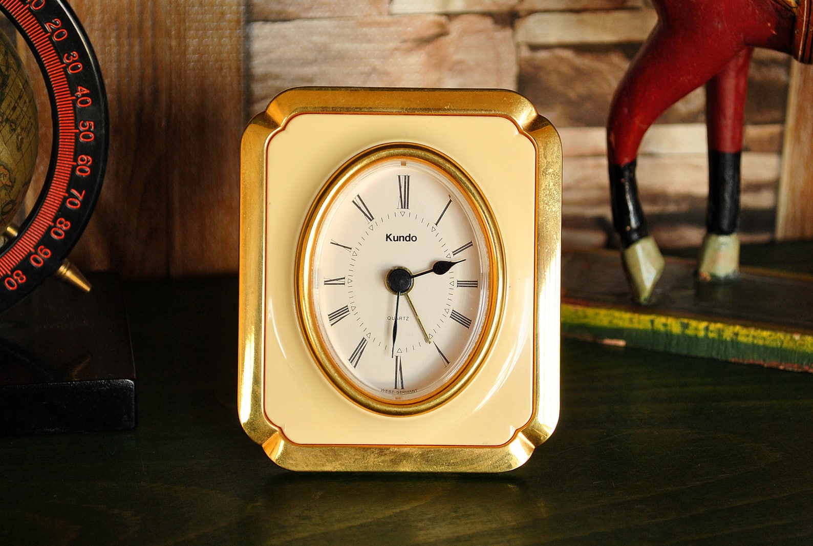 Vintage KUNDO Quartz Clock.Beautiful Germany Clock of 70s Etsy