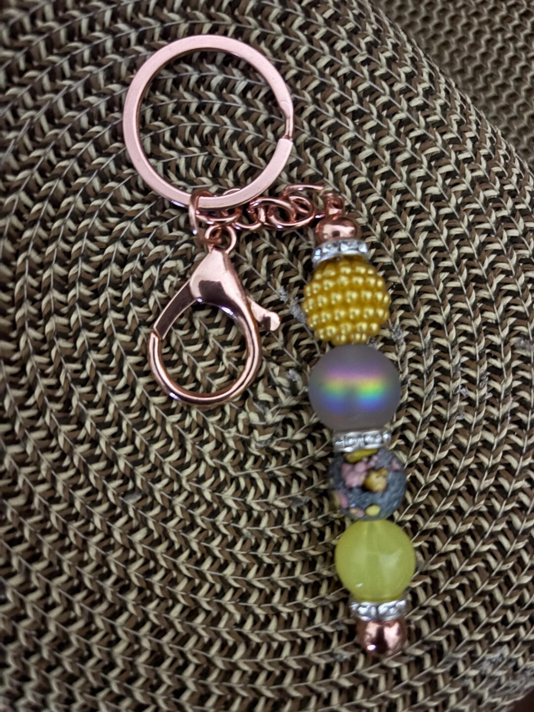 Rohee Keychain Rose Beaded Keychain - Etsy