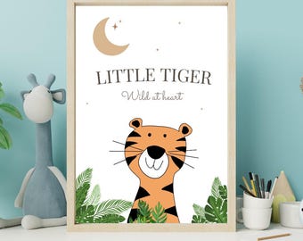 Little Tiger Nursery Print, Safari Jungle Wall Art (Digital Download)