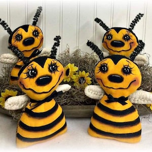 E Pattern, PDF Pattern, Digital Pattern, Bee Pattern, Primitive Bee Pattern, Spring Decor, Doll Paint Pattern, Primitive Doll Pattern,