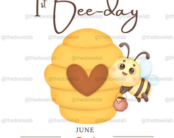 Bee First Birthday Invitation | 1st Bee-Day Party Invite | Editable Template | Digital Download | Bumblebee Birthday
