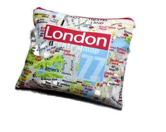 "LONDON Plan" printed cotton soft zipped kit