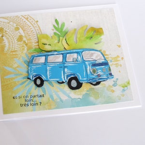 On the road to vacation, all-occasion card for retirement, travel, moving, life change... Handmade.