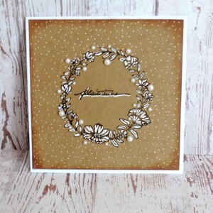 Carte mariage, félicitations, blanc kraft, fait main