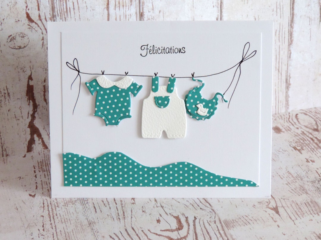 Boy's Birth Congratulations Card, Bench Blue, Handmade. - Etsy