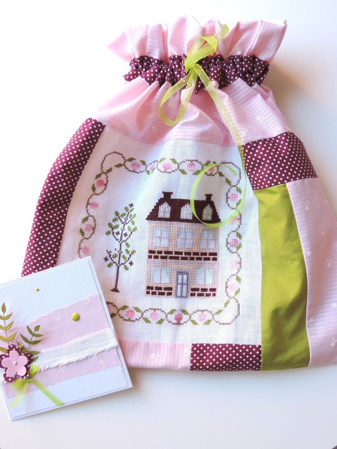 Cross Stitch Pouch and Coordinated Card Birthday Gift Etsy