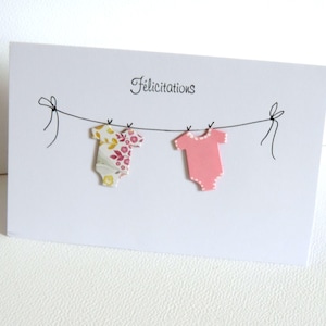 carte de naissance, félicitations naissance fille, jumelles.
