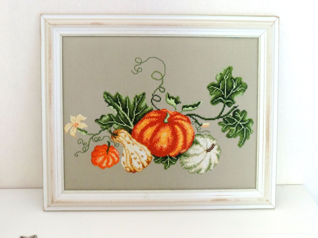 Pumpkin Embroidery Frame, Cross Stitch, Fall Decoration, Pumpkin Frame