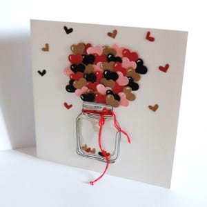 Carte de saint Valentin, bouquet d'amour, fait main.