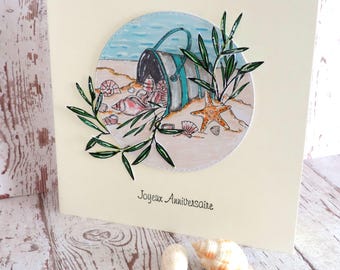 Geburtstagsgrußkarte, handgemachtes Scrapbooking, Männergeburtstag, Frauengeburtstag.