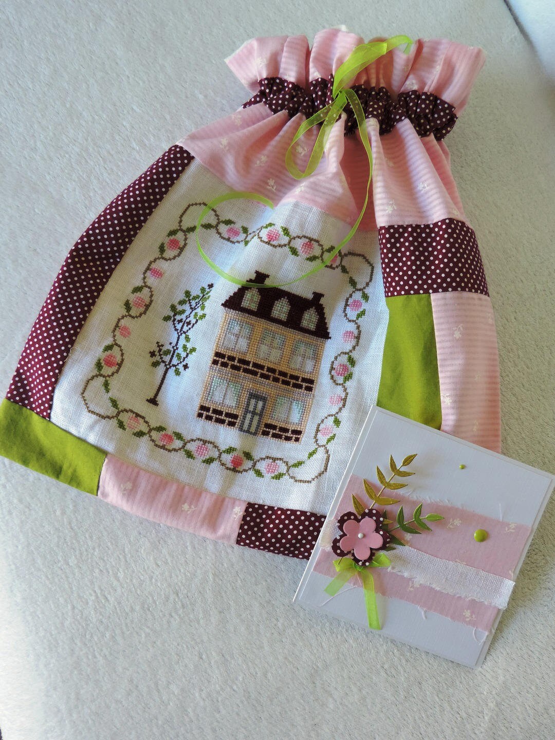 Crossstitch Pouch and Matching Card Gift for Women. Handmade Etsy