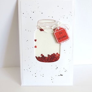 Mariage, Saint Valentin, carte à secouer, fait main.