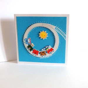 birthday card for young child with little train.