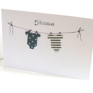 Geboortefelicitatiekaart, babyjongen. Handgemaakt.