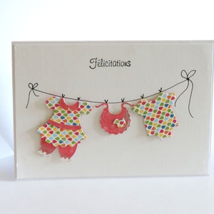 Carte naissance, félicitations, bébé fille, cadeau de naissance.