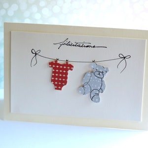 carte naissance, bébé fille ou garçon, félicitations naissance. fait main