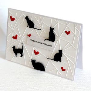 carte anniversaire, carte chats, anniversaire homme, femme, enfant, fait main
