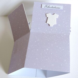 Carte de naissance, félicitations naissance, carte popup, naissance fille.