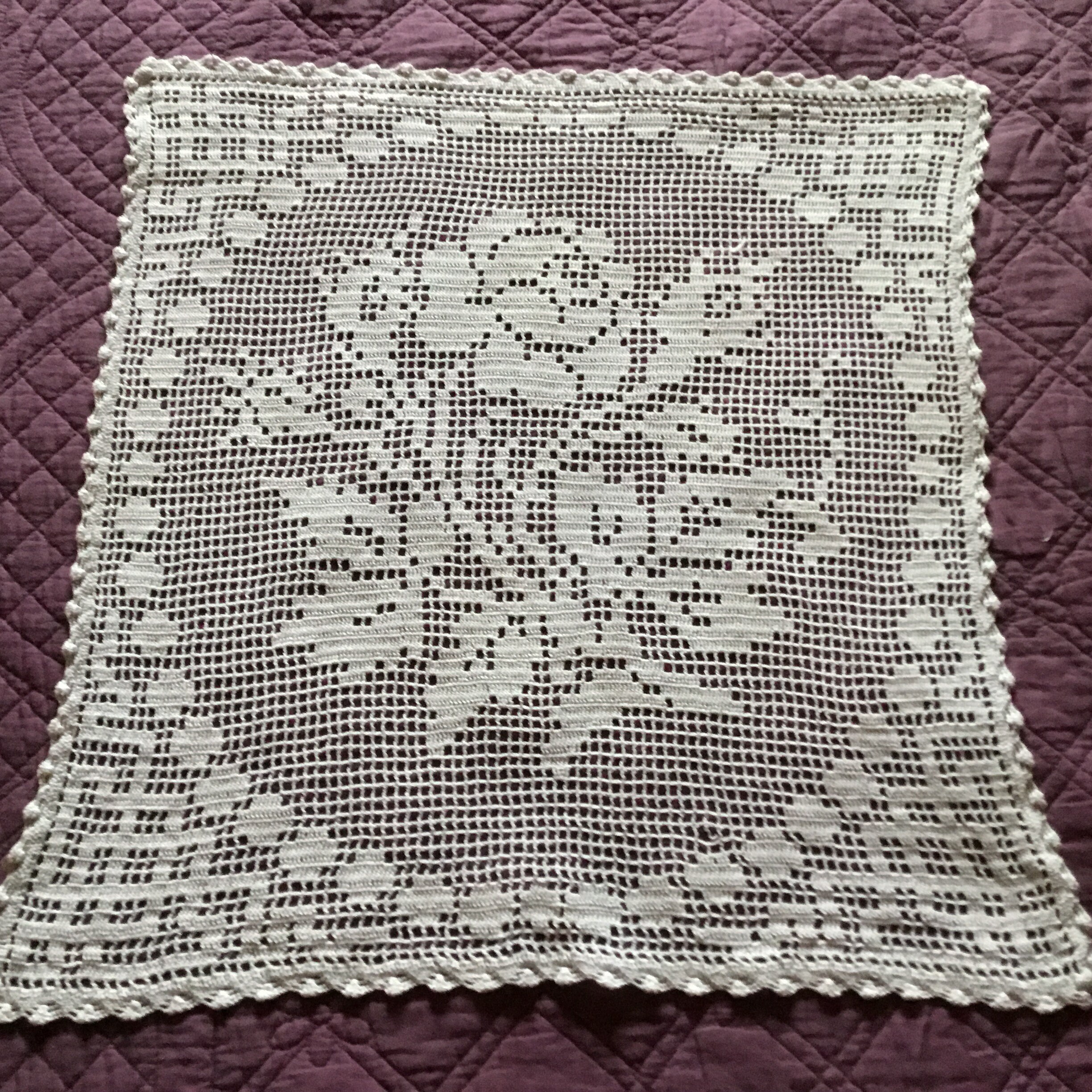 50x52 cm, Napperon Vintage Crochet