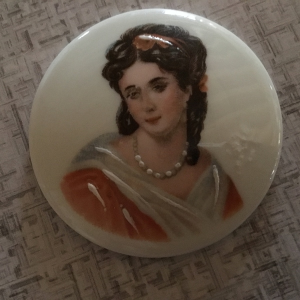 45mm, cabochon vintage porcelaine de Limoges.