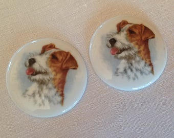 Cabocchons antique Limoges porcelain