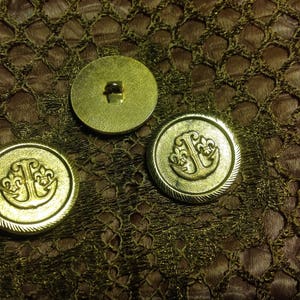 Lot De 5 Boutons Anciens Bordeaux Et Dorés – 22mm – Pour Customisation