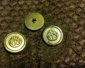 Lot De 7 Boutons Vintage Jaunes à Deux Trous - Diamètre 2.1 Cm, Référence 545, Origine France