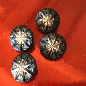 18mm, set of 4 glass buttons, vintage