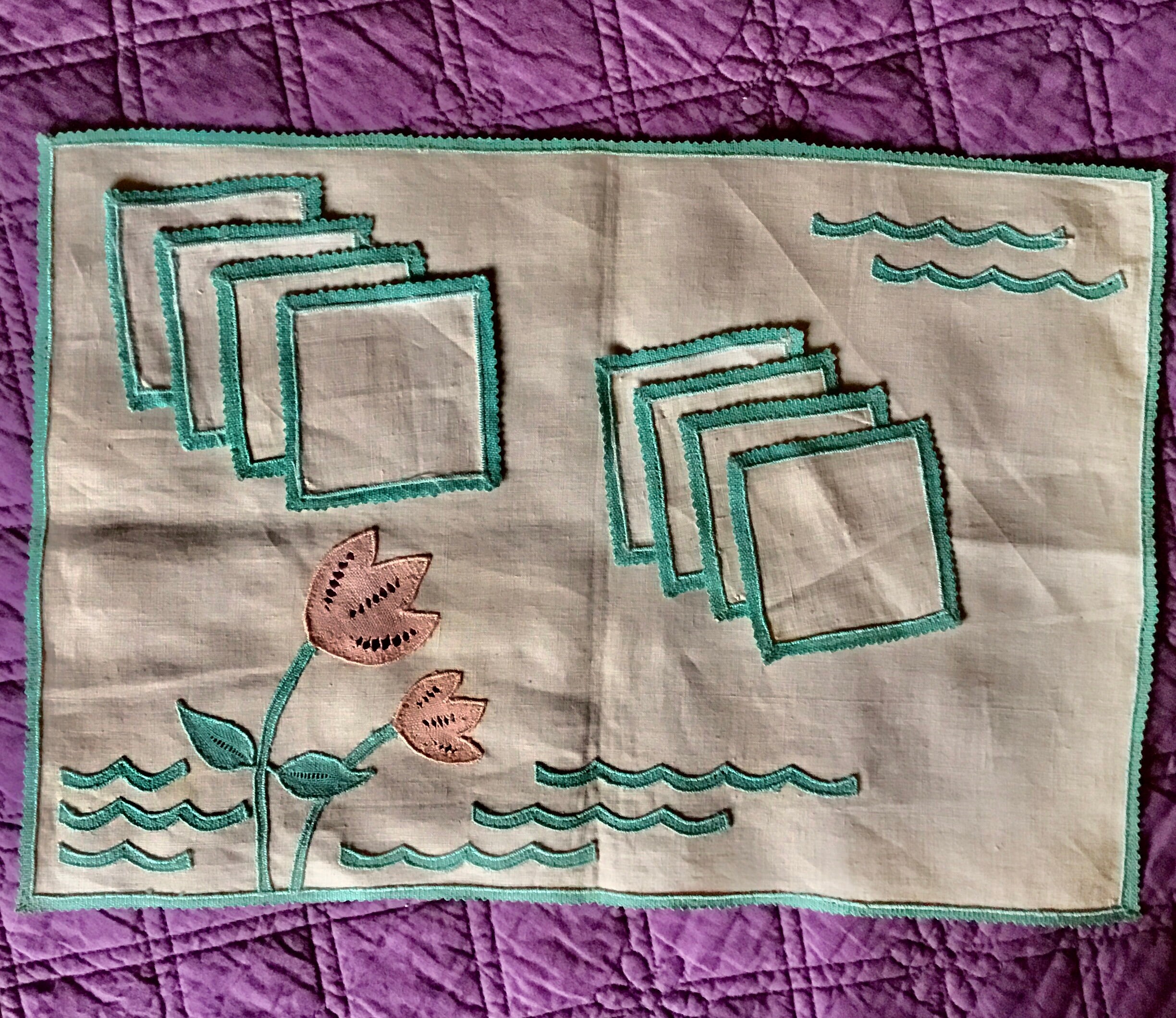 30x43cm, Napperon Ancien, Vintage Francais