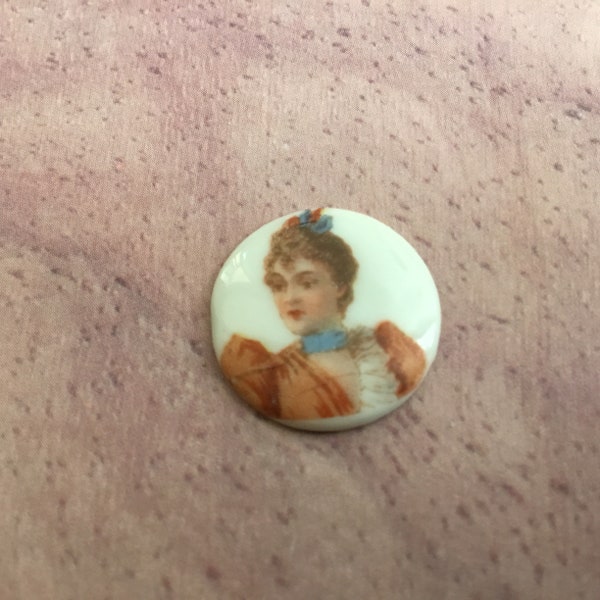 18mm, cabochon porcelaine ancienne de Limoges