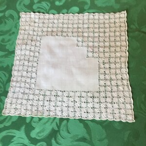 Pochette vintage fils tirés 24x24cm vintage