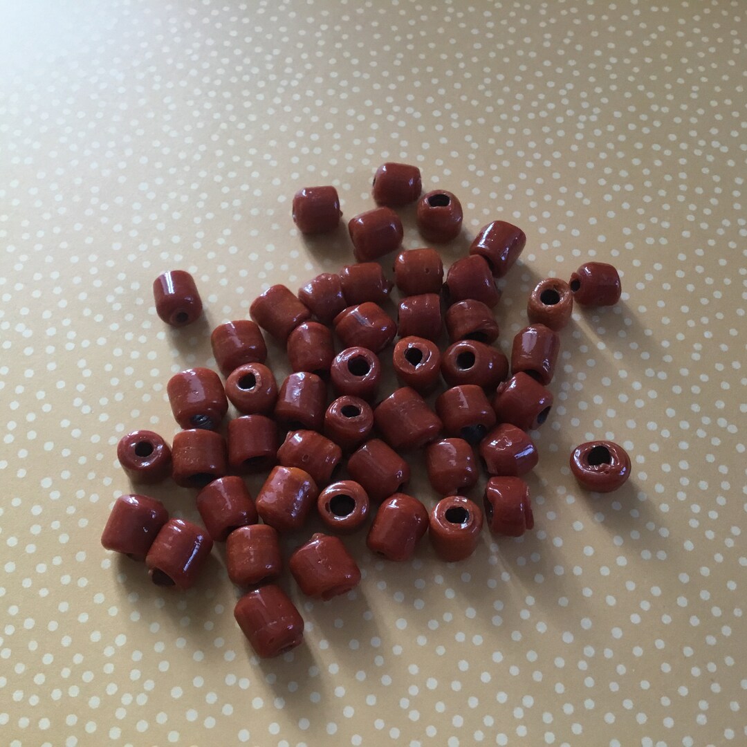 45 Vintage Ceramic Tube Beads Etsy