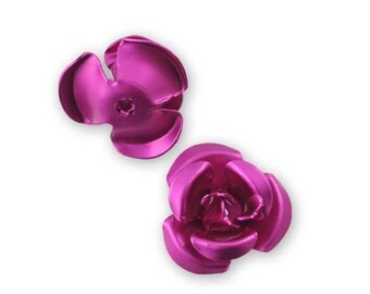 4 fuchsia roses pearls aluminum T20