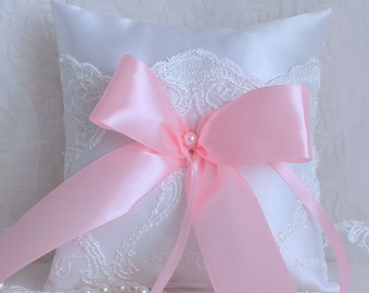 Wedding Ring Pillow, Pink Ring Pillow, Ring Bearer Pillow,Bridal Pillows, Wedding Ceremony, Cushions, Wedding Accessories, by Zoraya Crowns