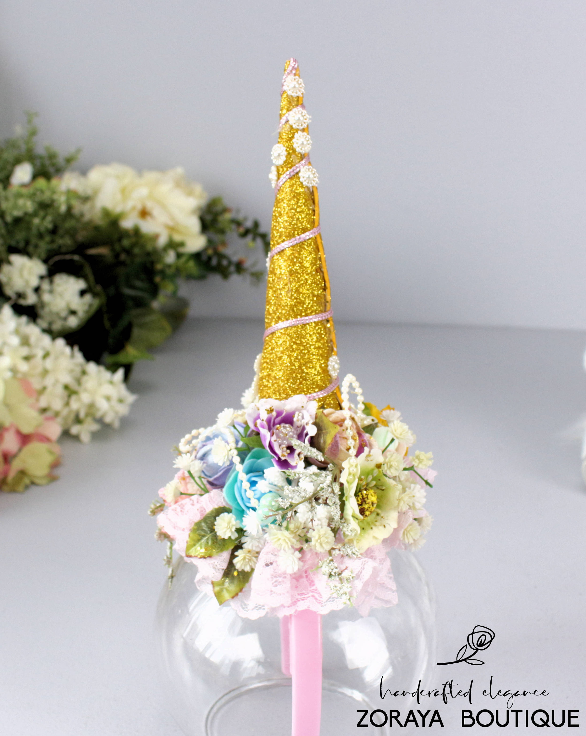 Gold Unicorn Flower Crown Fancy Gold Longhorn Fairy Crown - Etsy Nederland