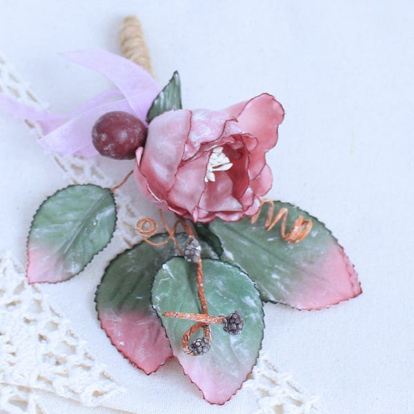 Groom Boutonniere,Groomsmen,Button Hole,Corsage,Dusty Rose, Pink Roses Wedding,Wedding Accessories,Floral Wedding,Boho,Woodland,Wedding