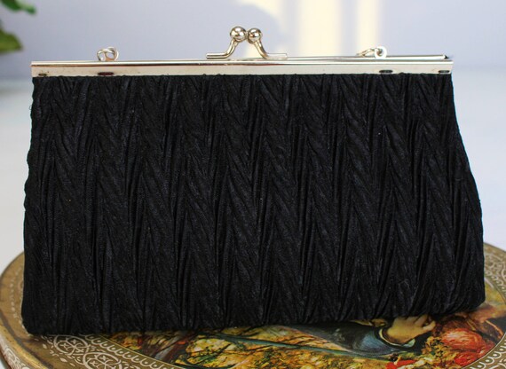 Black Clutch Purse, Small Evening Bag, Bridesmaid… - image 3